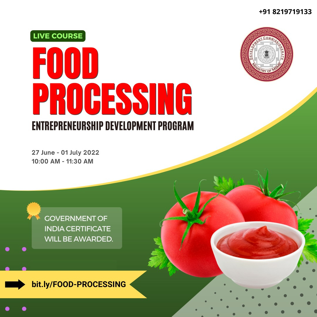 Food Processing : Entrepreneurship Development Program | KATTUFOODTECH