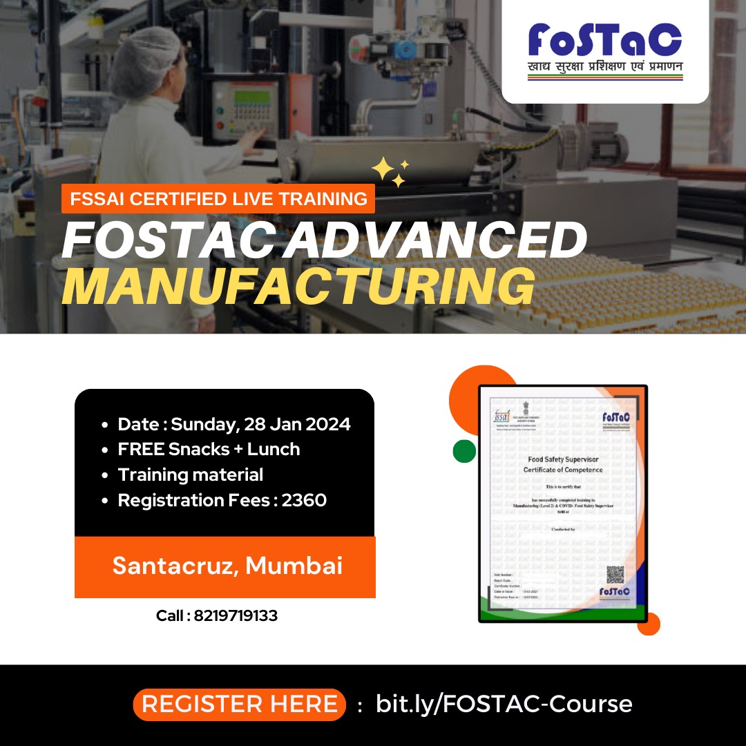 FoSTaC Advanced Manufacturing Online Training – Level 2 | KATTUFOODTECH