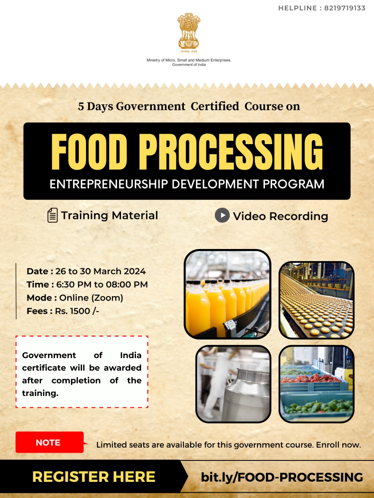 Food Processing : Entrepreneurship Development Program | KATTUFOODTECH