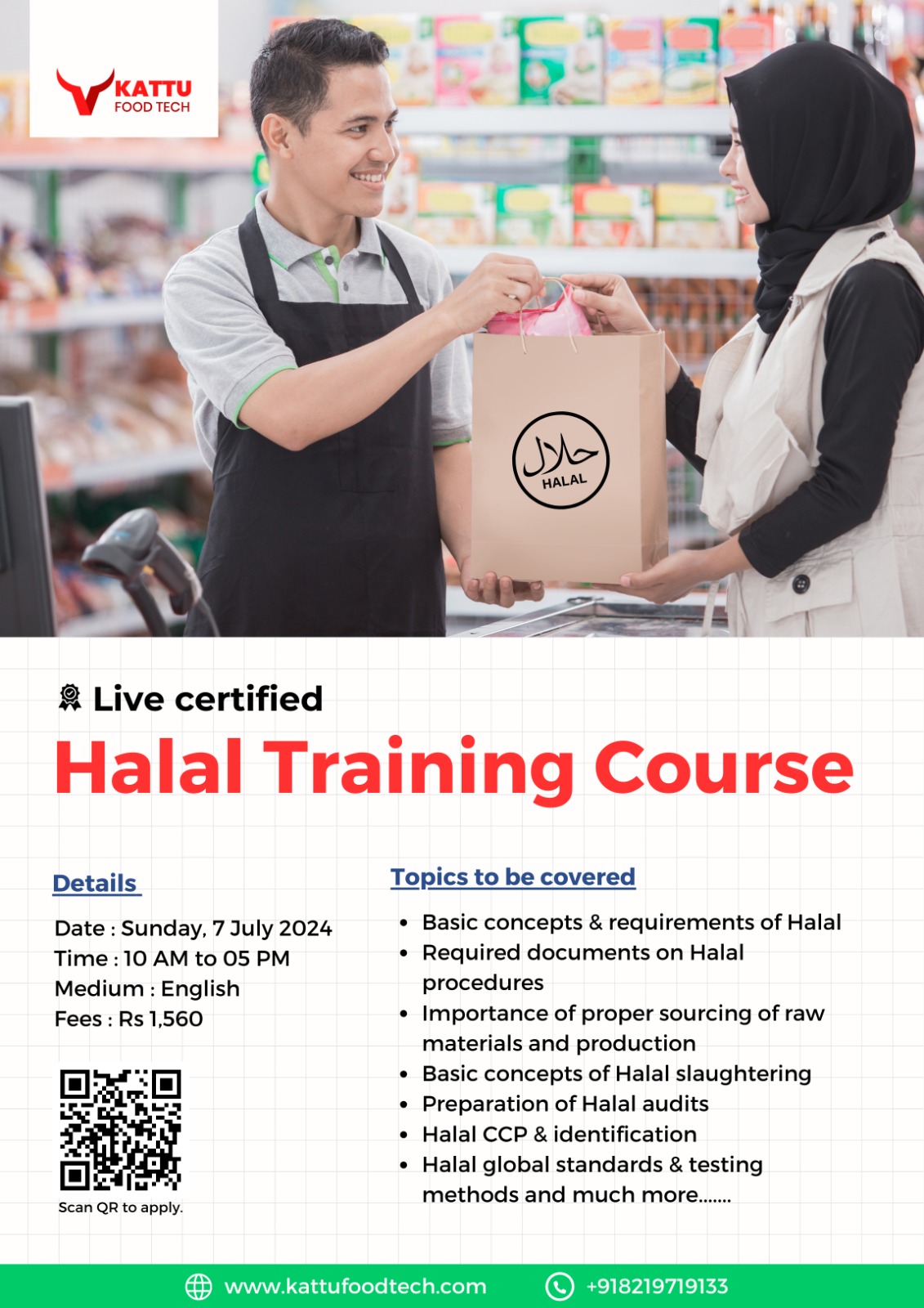 Halal Awareness Training Course - One-Day Program for food industries - check here for upcoming dates, certificate, course content | KATTUFOODTECH