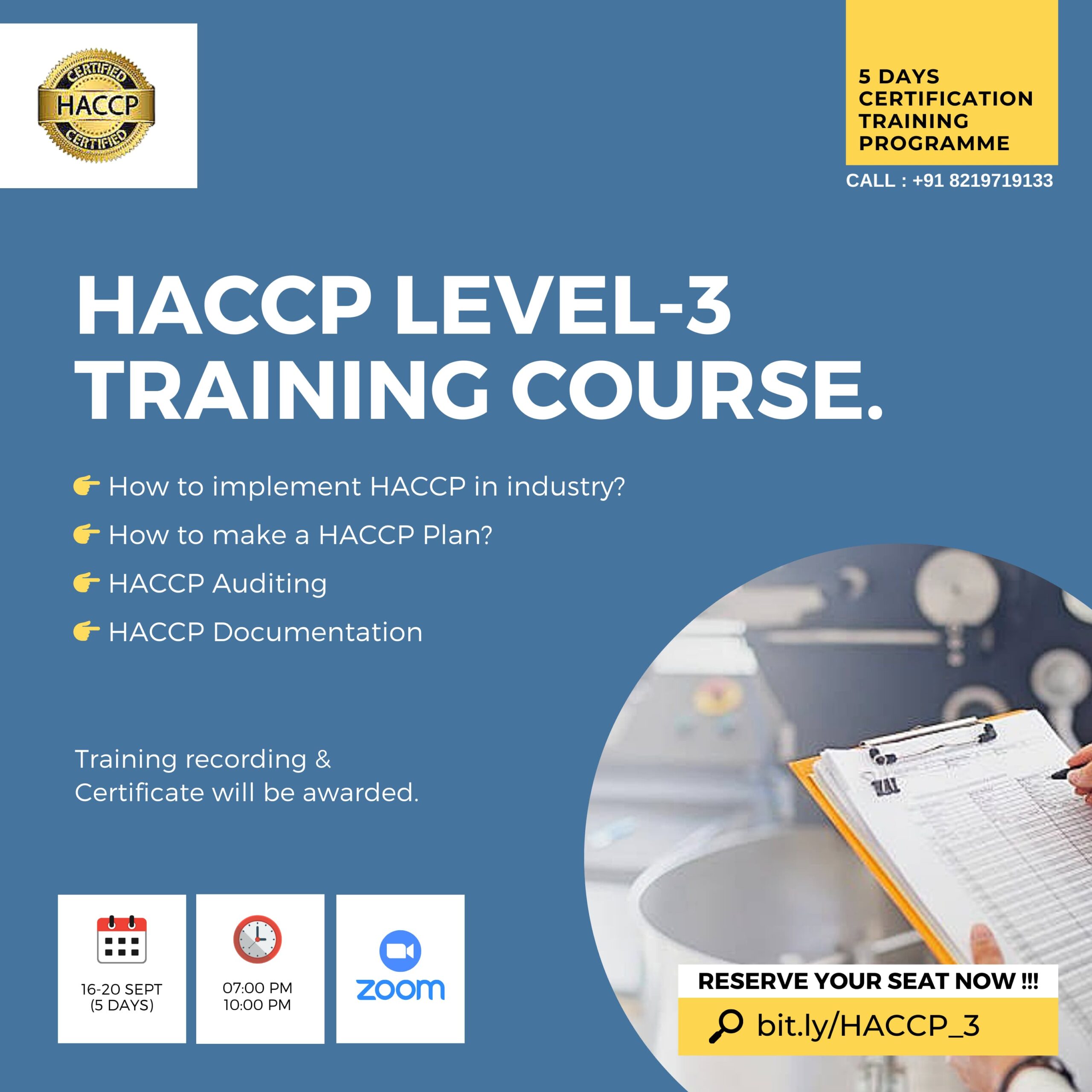 HACCP Level 3 Online Training Program - HACCP Certification - - KATTUFOODTECH