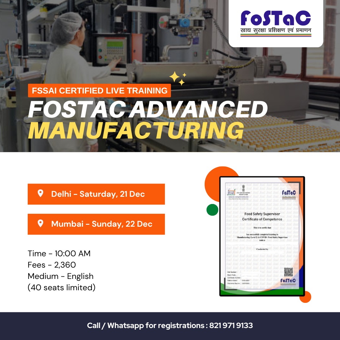 FoSTaC Advanced Manufacturing Offline Training – Level 2 | KATTUFOODTECH