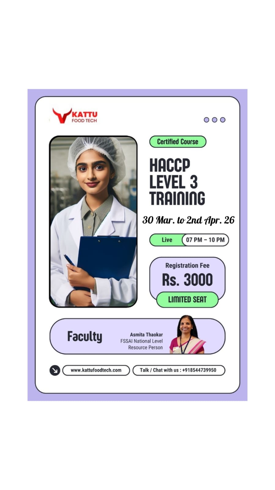 HACCP Level 3 Online Training Program - HACCP Certification - - KATTUFOODTECH