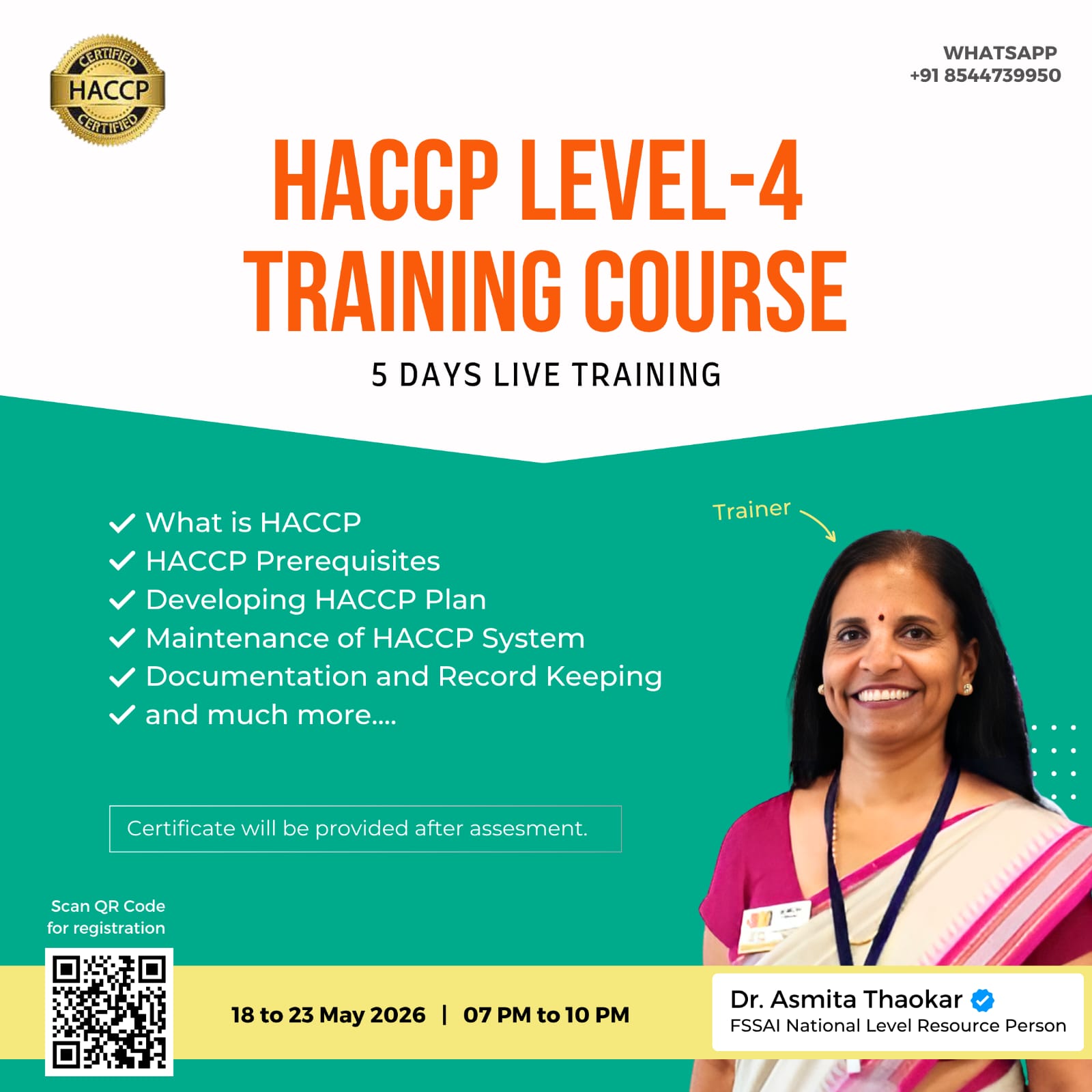 HACCP Level-4 Training Course (5 Days) - Check 5 days online training program on HACCP Level, course content, syllabus, frees, certificates || KATTUFOODTECH